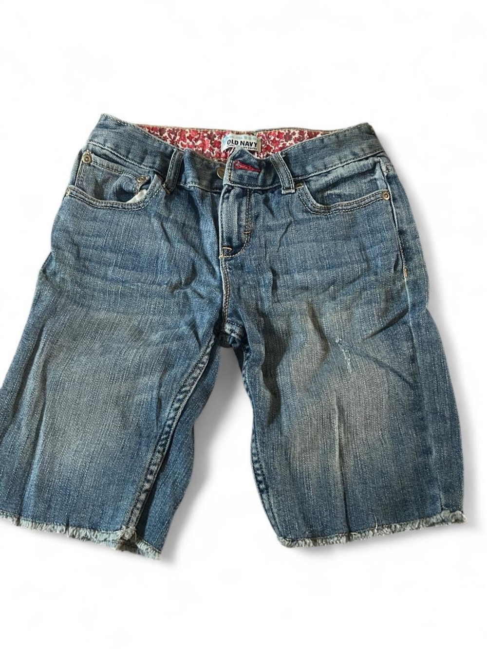 Old Navy Blue Denim Cutoff Shorts for Kids with Floral Waistband